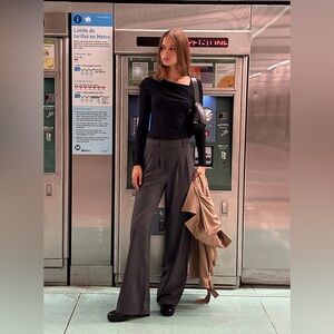 Princess Polly Archer Pants Slate